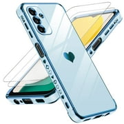LeYi for Samsung A13 5G Case for Women for Girl + [2 Pcs] A13 5G Screen Protector, Aesthetic Love Heart Luxury Case Cute Plating Soft TPU Girly Shockproof Case for Galaxy A13 5G