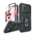 thumbnail image 1 of LeYi for Samsung Galaxy A 25 5G Case, Galaxy A25 Phone Case with Slide Camera Cover + [2 Pack] Tempered Glass Screen Protector, Military-Grade Case with Ring Kickstand for Samsung A25, Black, 1 of 7