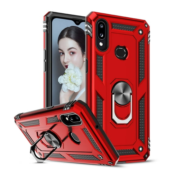 LeYi for Samsung Galaxy A10S Case, Heavy Duty Silicone Rugged Shockproof Protective Cover, Red