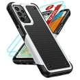 thumbnail image 1 of LeYi for Samsung Galaxy A13/ A32/ A23 5G 4G Case, Samsung A04S Case with 2 Pack Tempered Glass Screen Protectors, Heavy Duty Hard PC Textured Back Case for Samsung A13 5G 4G/ A32/ A23/ A04S, White, 1 of 7