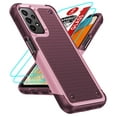 thumbnail image 1 of LeYi for Samsung Galaxy A13/ A32/ A23 5G 4G Case, Samsung A04S Case with 2 Pack Tempered Glass Screen Protectors, Heavy Duty Hard PC Textured Back Case for Samsung A13 5G 4G/ A32/ A23/ A04S, Pink, 1 of 7