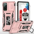 thumbnail image 1 of LeYi for Samsung Galaxy S 20 FE Case, Galaxy S20 FE 5G Case with Slide Camera Cover + [2 Packs] Tempered Glass Screen Protector, Military-Grade Phone Case with Upgrade Kickstand for S20 FE - Rose Gold, 1 of 8