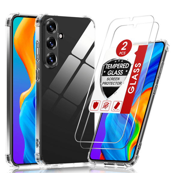 LeYi for Samsung Galaxy S25 Plus Phone Case with Reinforced Corners, Slim Soft Silicone Cover Shockproof Protection for Samsung Galaxy S 25 Plus - Clear