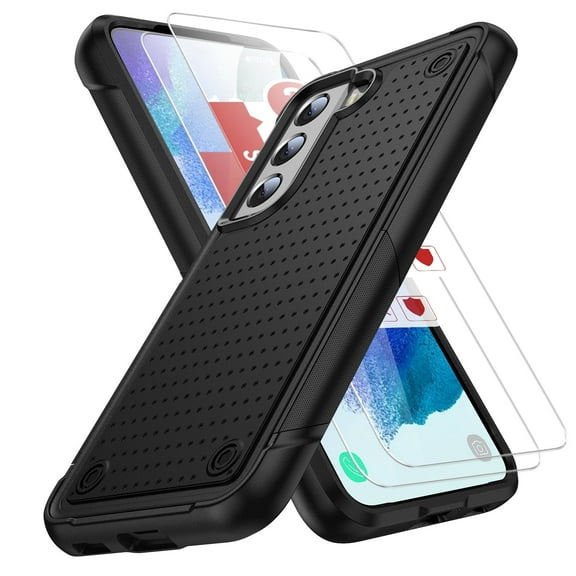 LeYi Wireless Charging Bumper 2 Pack Screen Protectors for Samsung Galaxy S21 FE 5G, Black