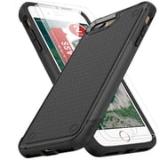 LeYi for iPhone 7/8 Plus Case, [with 2 pcs Tempered Glass Screen Protector] Cover for iPhone 7/8 Plus 5.5" - Black