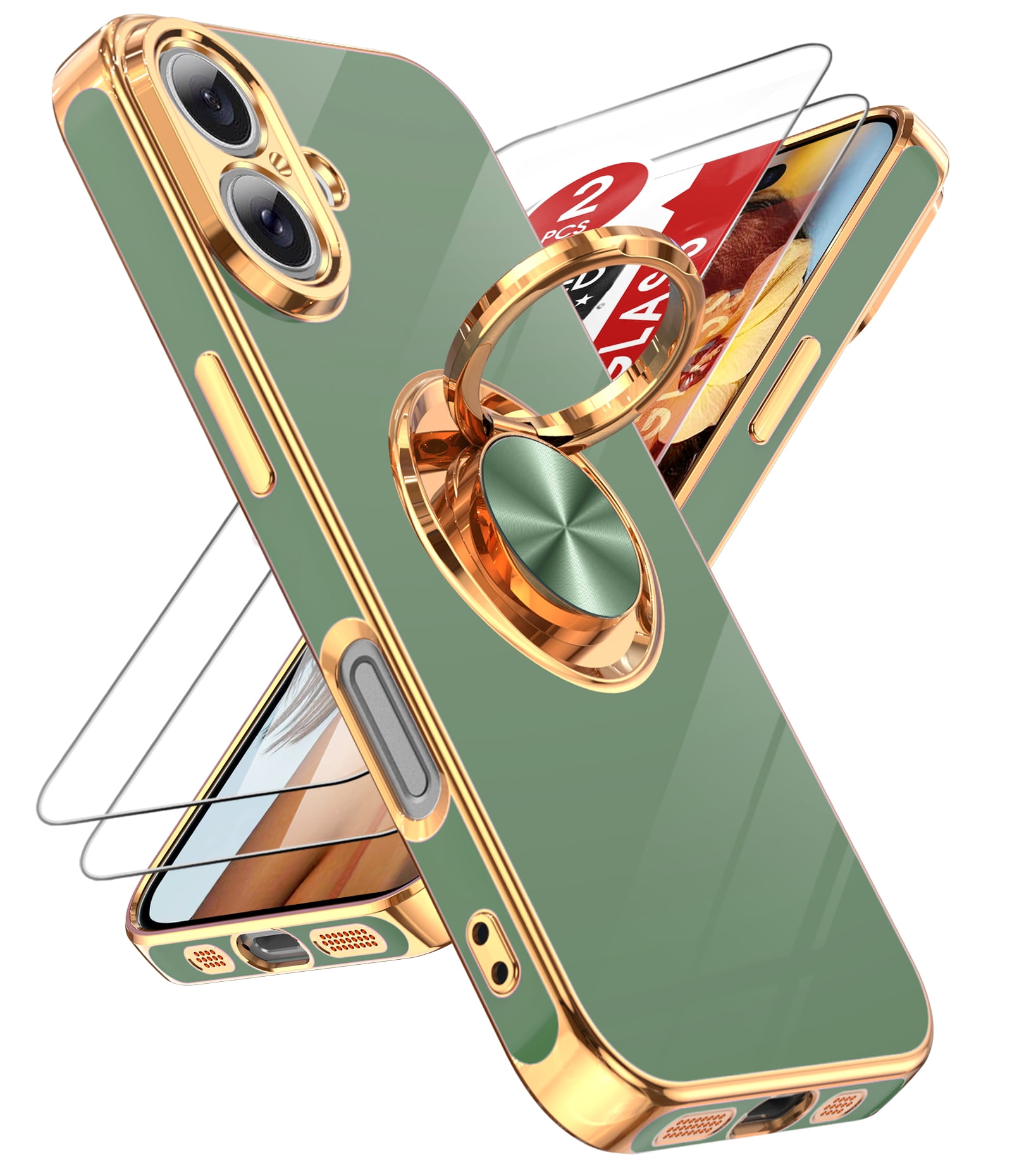 LeYi for iPhone 16 Plus Case 2 Pack Tempered Glass Screen Protectors