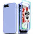 thumbnail image 1 of LeYi for iPhone 8 Plus Case, iPhone 7 Plus Case with [2 x Tempered Glass Screen Protector], Full-Body Shockproof Soft Cute Silicone Protective Phone Cover Case for iPhone 6s/6 Plus, Violet, 1 of 8