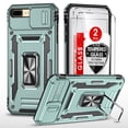 thumbnail image 1 of LeYi iPhone 8 Plus Case, iPhone 7 Plus Case with Screen Protector [2 Pack], [Slide Camera Cover Protection] Military Grade Shockproof Full Body Protective Cover for iPhone 7/8 Plus Case - Green, 1 of 8