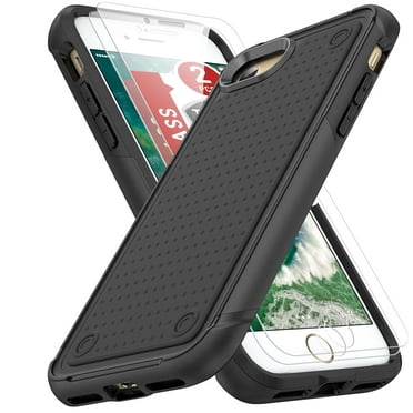 LeYi for iPhone SE 2022/iPhone SE 2020/iPhone 7/iPhone 8 Case with 2 Pack Screen Protectors, Black