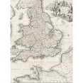 thumbnail image 1 of Lea 1690 Map Natural Shape England Rivers Seaports Extra Large XL Wall Art Poster Print, 1 of 3