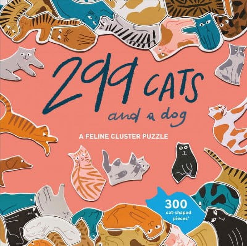 Lea Maupetit Feline Cluster Puzzle Cats and Dog Jigsaw Puzzle, 300 pcs