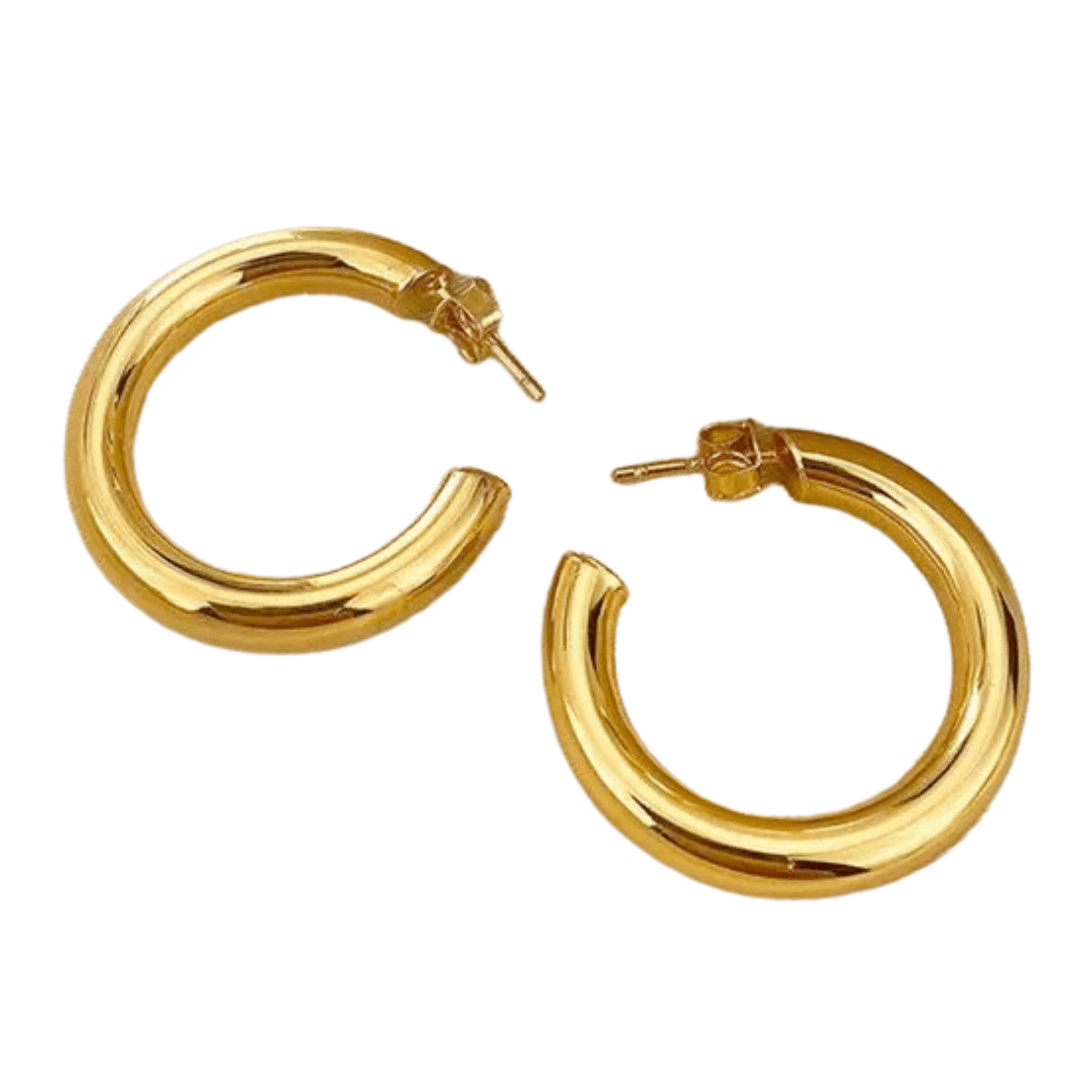 Lea Moda 18K Gold Plated Hoop Earrings for Women Big Hollow Tube Hoop
