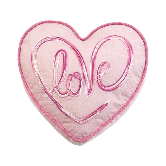 Lea Unlimited Love Heart Accent Pillow in Pink