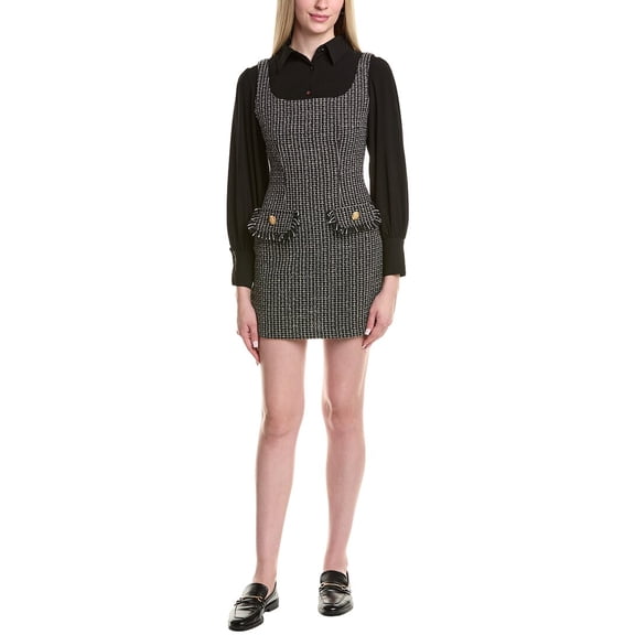 Lea & Viola womens  Tweed Mini Dress, m, Black