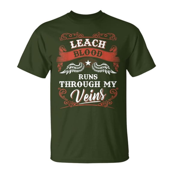 Leach Blood Runs Through My Veins Family Christmas TShirt