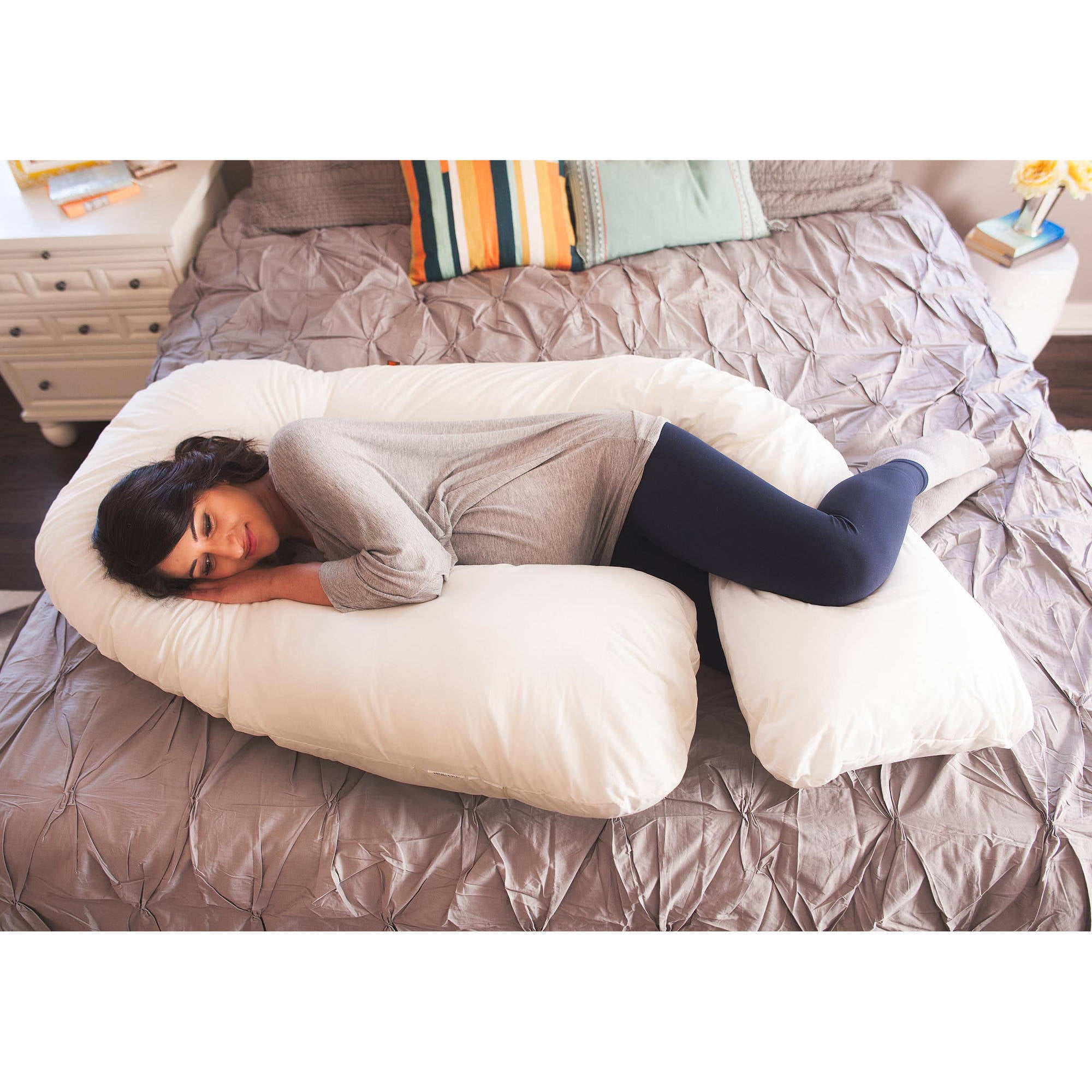 Leachco All Nighter Chic Total Body Pillow, White