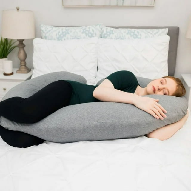 Leachco Sleeper Keeper Total Body Pregnancy Pillow Jersey Gray