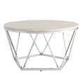thumbnail image 1 of SEI Furniture Luna 33" Round Faux Stone Top Coffee Table in Silver, 1 of 8