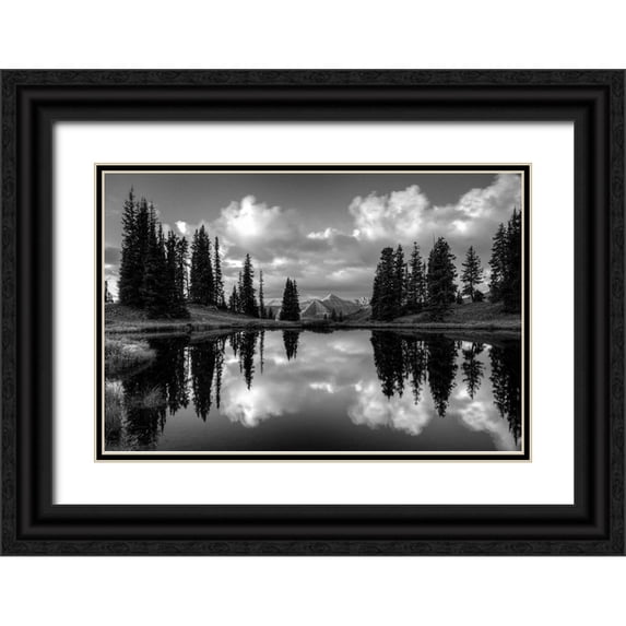 Leacock, J.C. 24x17 Black Ornate Wood Framed with Double Matting Museum Art Print Titled - Paradise Reflection