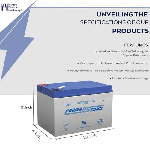Lead Acid Battery 00ps1270 f1 Works with NuStep T5 T5XR T5XRW