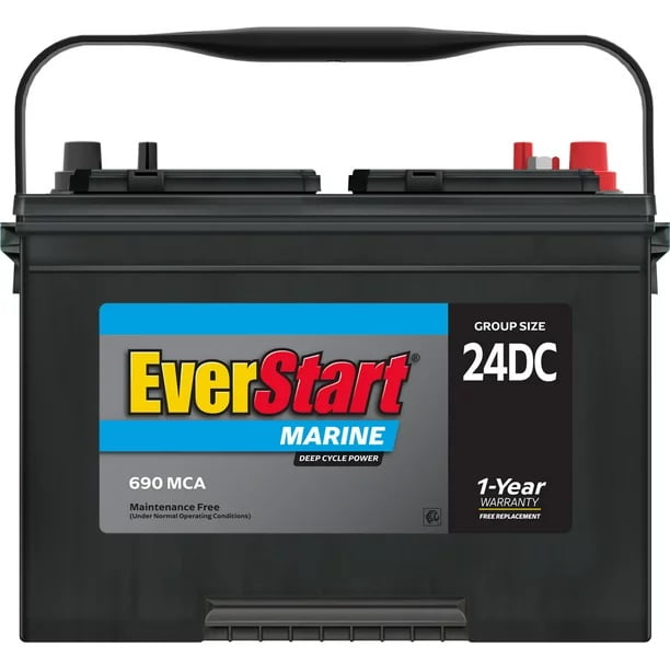 Lead Acid Marine & RV Deep Cycle Battery, Group Size 24DC (12 Volt/690