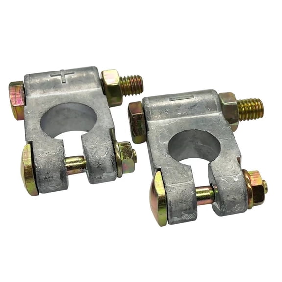 Lead Alloy Military Spec Battery Terminal Connectors, Ampper Top Post Battery Terminals Clamp Set for Marine Car Boat RV Vehicles (1 Pair)