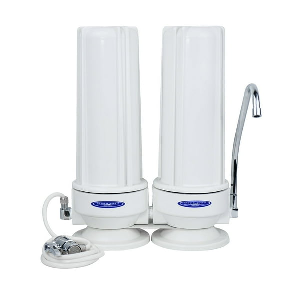 Lead Countertop Water Filter System Double White (Polypropylene)