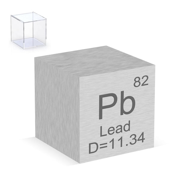 Lead Cube 0.39 99.99% High Purity Metal Density Element Cube for Elemental Collection Experiment Materials Science Gift Educational Display with Acrylic Case (Pb 10mm)