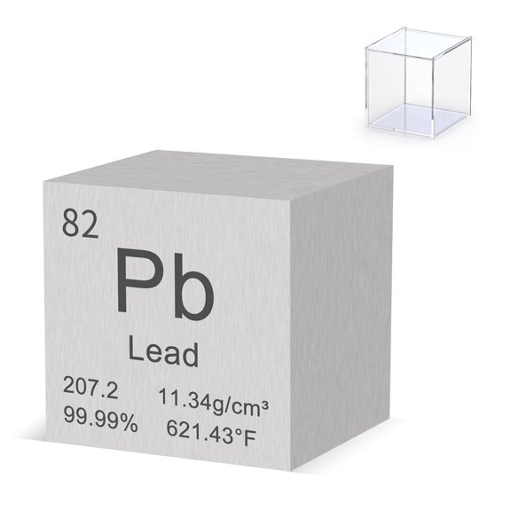 Lead Cube 1" 99.99% Purity High Density Metal Element Cube for Element Collection Experiment Material Heavy Small Objects Experience Creative Gift