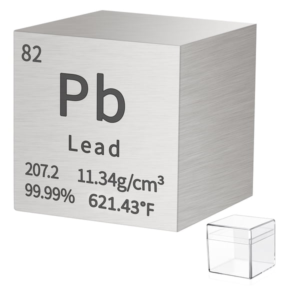 Lead Cube Metal Density Cubes Pure Metal High Density Element Cube for Element Collections Lab Experiment Material Hobbies DIY Teacher Science Creative Gift (Pb 1inch)