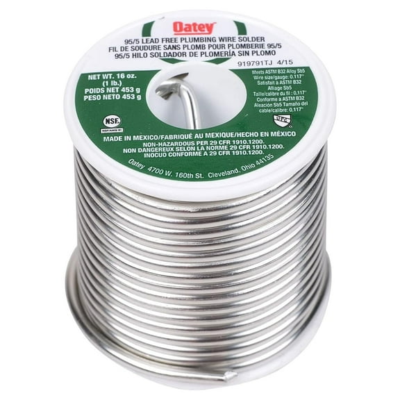 Lead-Free Plumbing Wire Solder 0.117 in. Dia. Tin/Antimony 95/5
