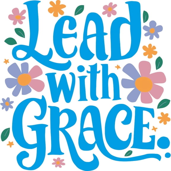 Lead with Grace Quote Positive Life Motivation Inspiration Quotes Saying Colorful Wall Art Sticker Designs Vinyl Stickers For Home House Walls Rooms Windows Bedroom Decoration Size (26x26 inch)