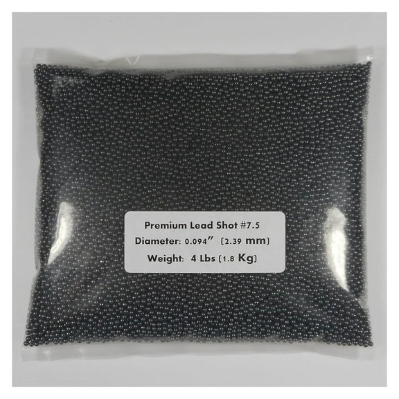 Lead Shot #7.5 Bag 4 lbs (64 oz / 1.8 Kg) Made in USA - Free Shipping