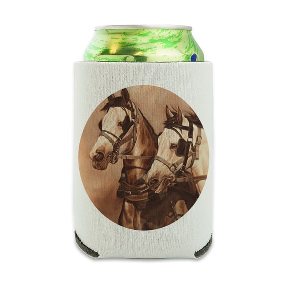 Lead Team Driving Harness Horses Can Cooler - Drink Sleeve Hugger Collapsible Insulator - Beverage Insulated Holder