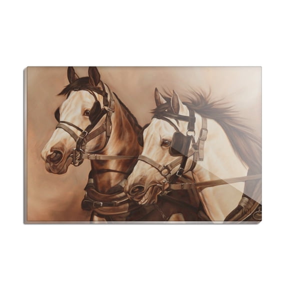 Lead Team Driving Harness Horses Rectangle Acrylic Fridge Refrigerator Magnet