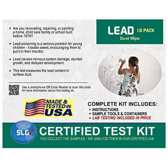 Lead Test Kit in Dust Wipes 10PK (5 Bus. Days) Schneider Labs