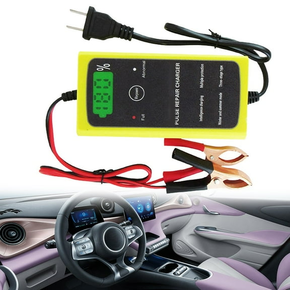 Lead-acid Batteries Charger Fast Charging Car Motorcycle Battery Charger 12V Direct Installation Black+Yellow