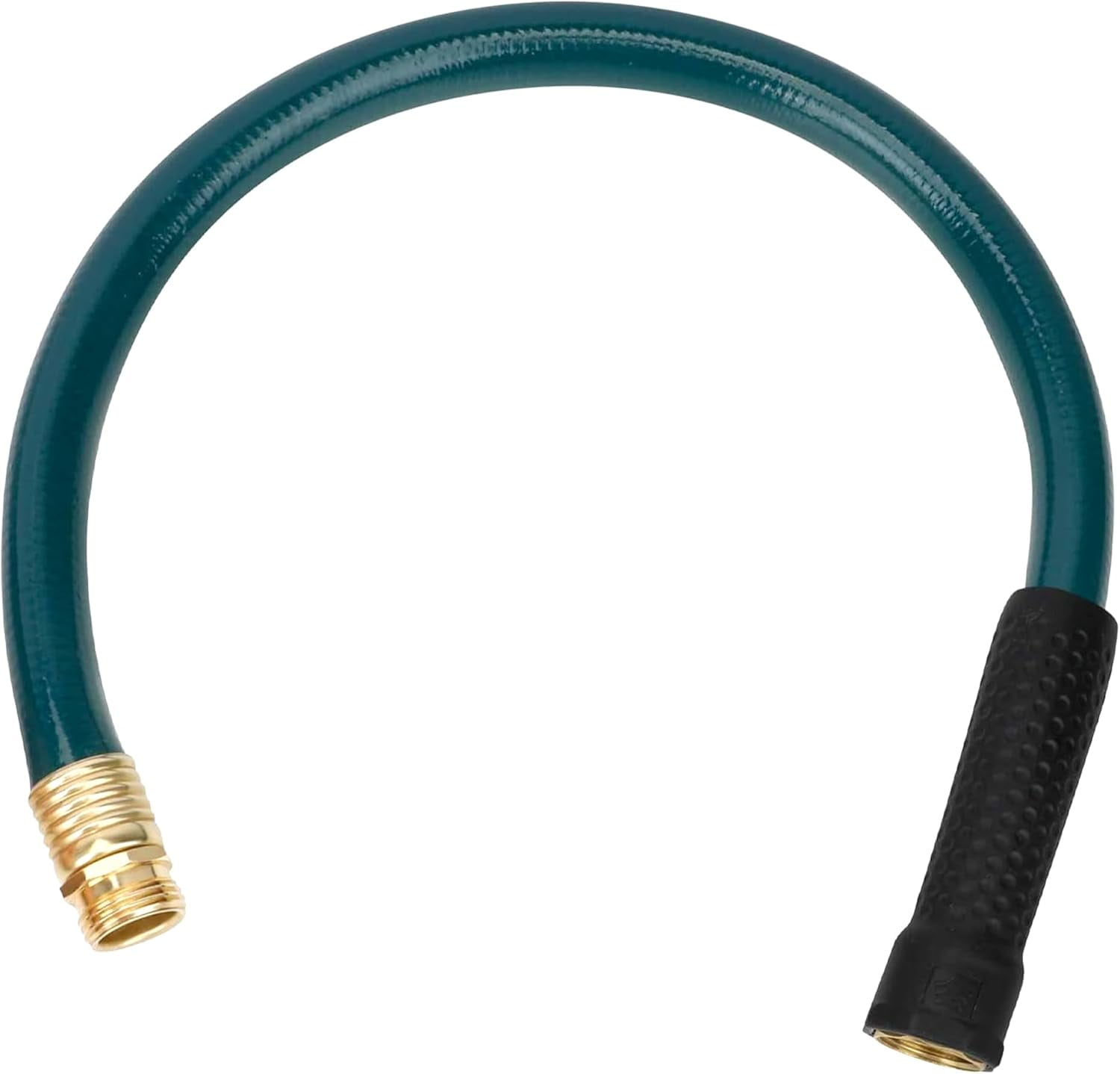 Lead-in Short Garden Hose 3/4 in. x 2 ft. -Heavy Duty Durable Lightweight PVC Rubber Water Pipe for Agriculture, Lawn Care & Commercial Use -No Kink, Flexible, Leakproof, Male to Female Fittings