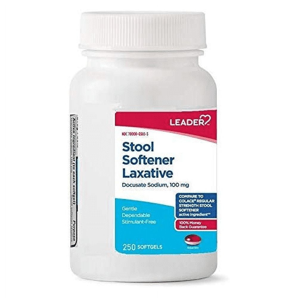 Leader 100 mg Stool Softener Laxative, 250 Softgels