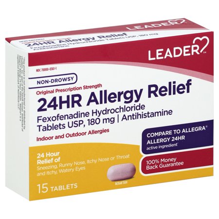 Leader 24 Hour Allergy Relief, 15 Tablets