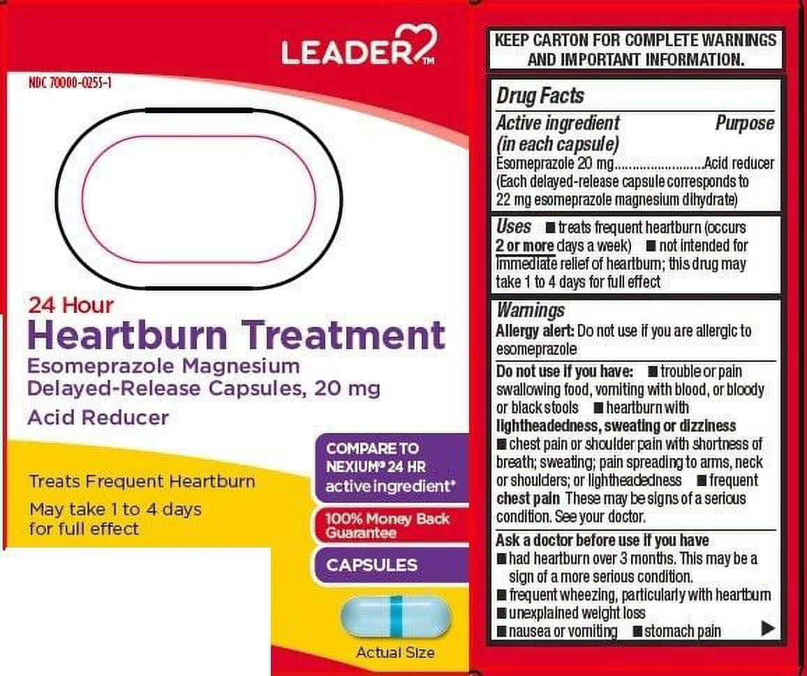 Leader 24 Hour Heartburn Capsules, 20mg, 28ct