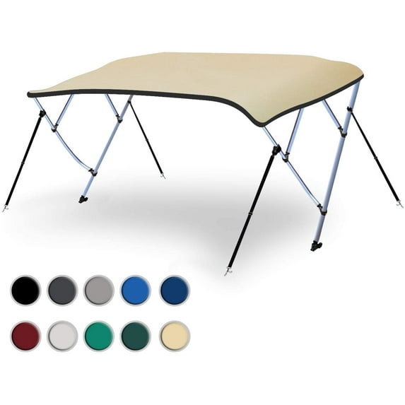 Leader Accessories 3 Bow Bimini Top Boat Cover with Aluminum Frame
