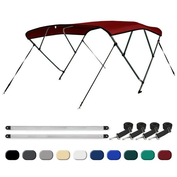 Leader Accessories 4 Bow Bimini Boat Top with Aluminum Fram,10 Colors,13 Sizes