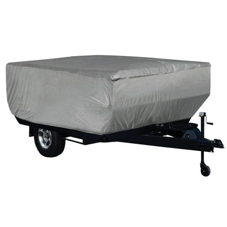 Leader Accessories 90106002 4-Layer Pop up Folding RV Trailer Camper Cover Fits 12'-14',Grey