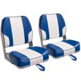 thumbnail image 1 of Leader Accessories Low Back Fold-Down Fishing Boat Seats,Set of 2，White/Blue, 1 of 7