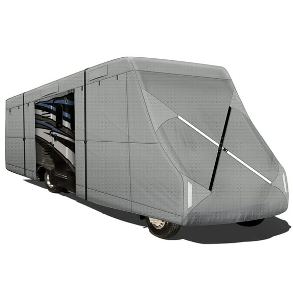 Leader Accessories New Easy Setup Class C Cover Fits Rv Motorhome W Assist Steel Pole,Grey,Fits 35'-38'