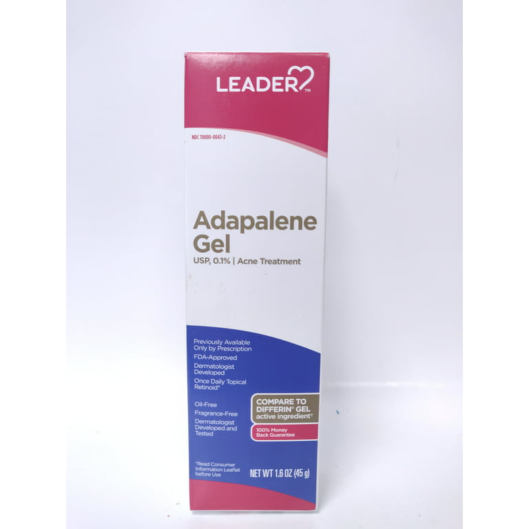 slidbane skildpadde undertrykkeren Leader Adapalene Gel USP 0.1% - Anti Acne Treatment 1.6 oz - Walmart.com