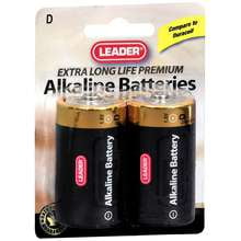 Leader Alkaline Battery D 2 Pk