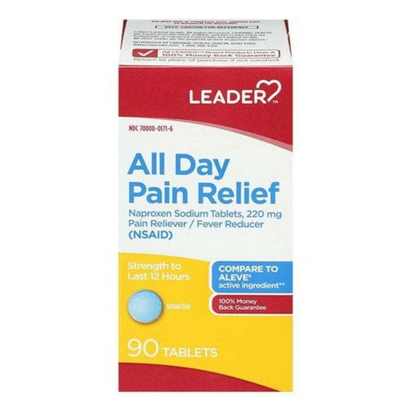 Leader All Day Pain Relief Tablets 90 Count, 1 Ea