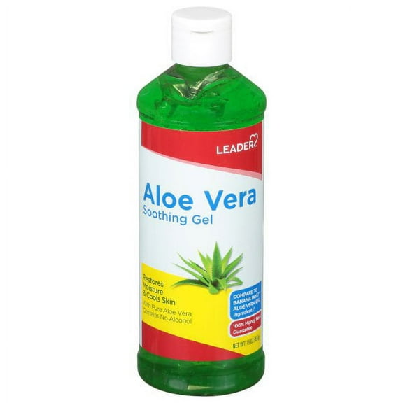 Leader Aloe Vera Soothing Gel, 16 Oz | Moisturizes and Soothes Skin Sunburn Relief Non-Greasy Formula